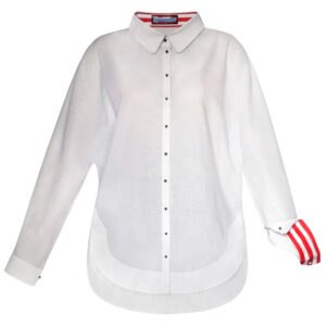 Рубашка кимоно Santa Aliano белая с красной отделкой
